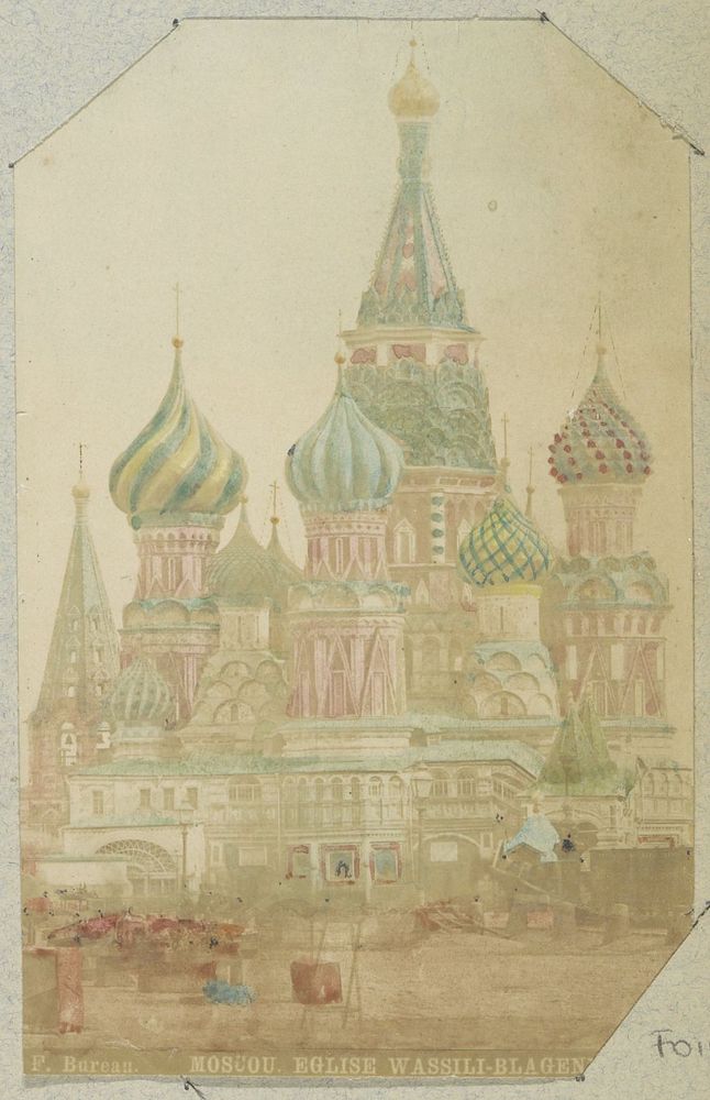 Exterieur van de Basiliuskathedraal in Moskou (c. 1890 - c. 1900) by F Bureau
