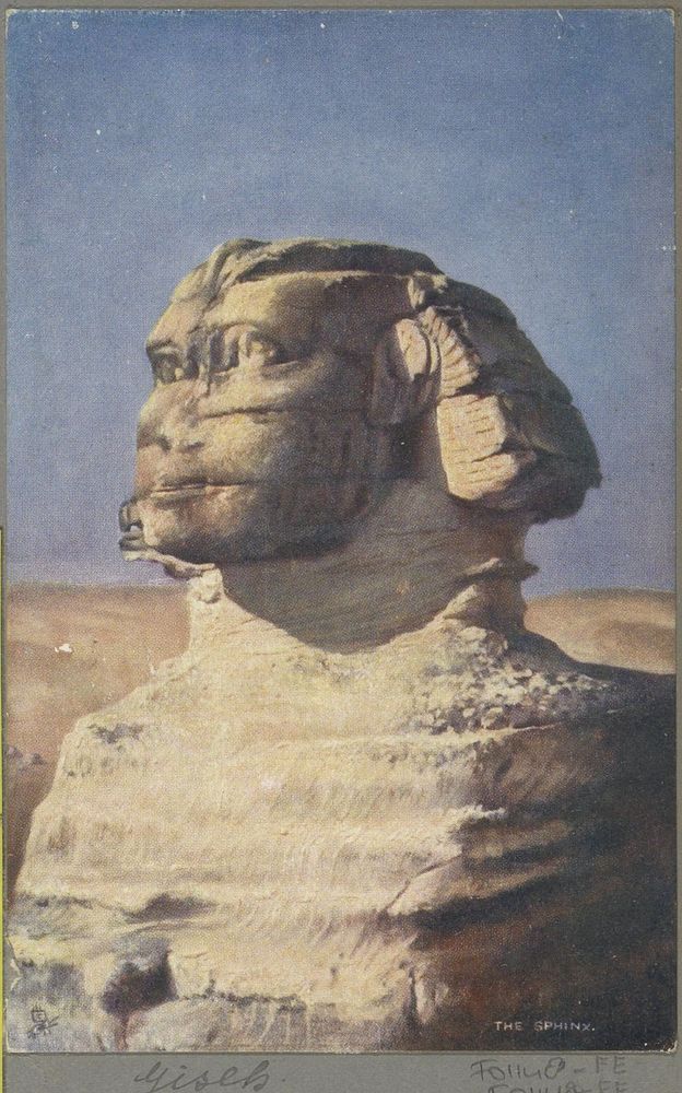 Sfinx van Gizeh: hoofd, schouders en voorpoten (c. 1895 - in or before 1905) by anonymous