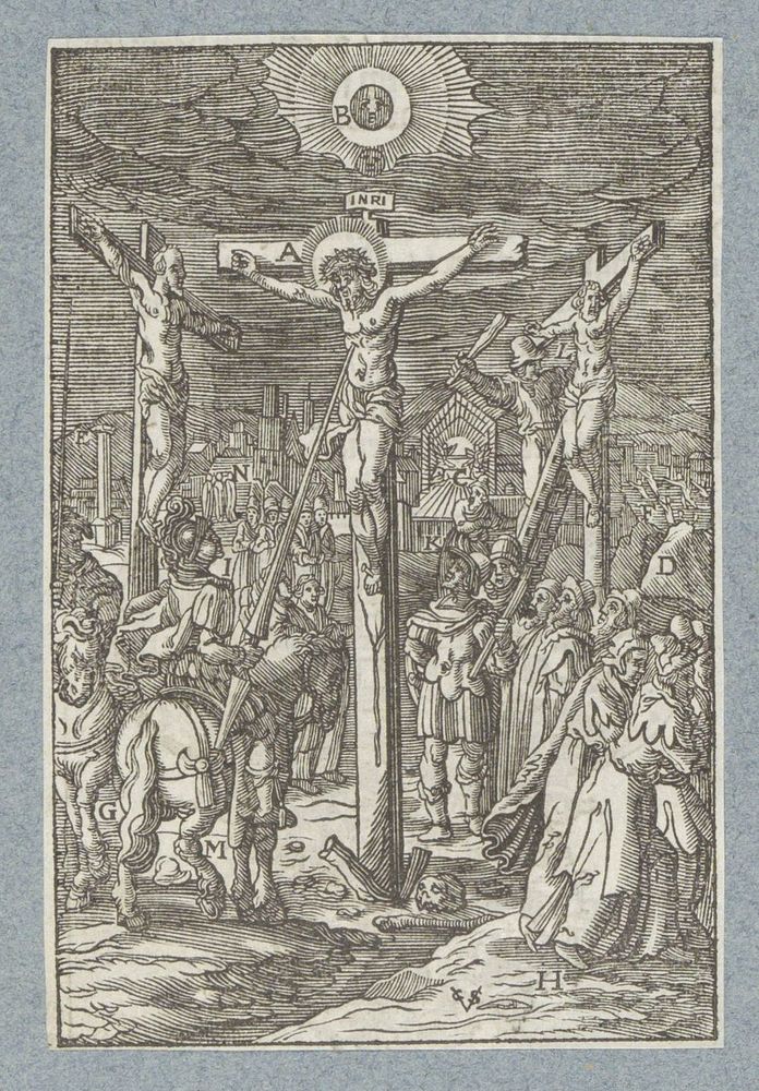 Christus aan het kruis (1629) by Christoffel van Sichem II, Hieronymus Wierix, Bernardino Passeri and Pieter Jacobsz Paets