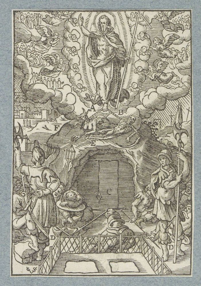 Opstanding van Christus (1629) by Christoffel van Sichem II, Hieronymus Wierix, Bernardino Passeri and Pieter Jacobsz Paets
