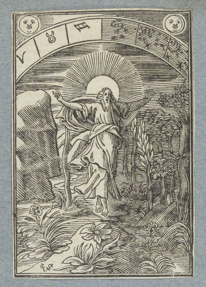 Vierde scheppingsdag: schepping van zon, maan en sterren (1645 - 1646) by Christoffel van Sichem II, Christoffel van Sichem…