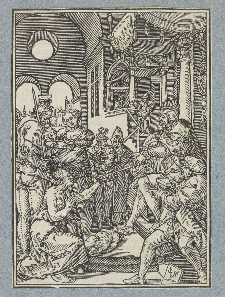 Oordeel van Salomo (1645 - 1657) by Christoffel van Sichem II, Christoffel van Sichem III, Heinrich Aldegrever and Pieter…