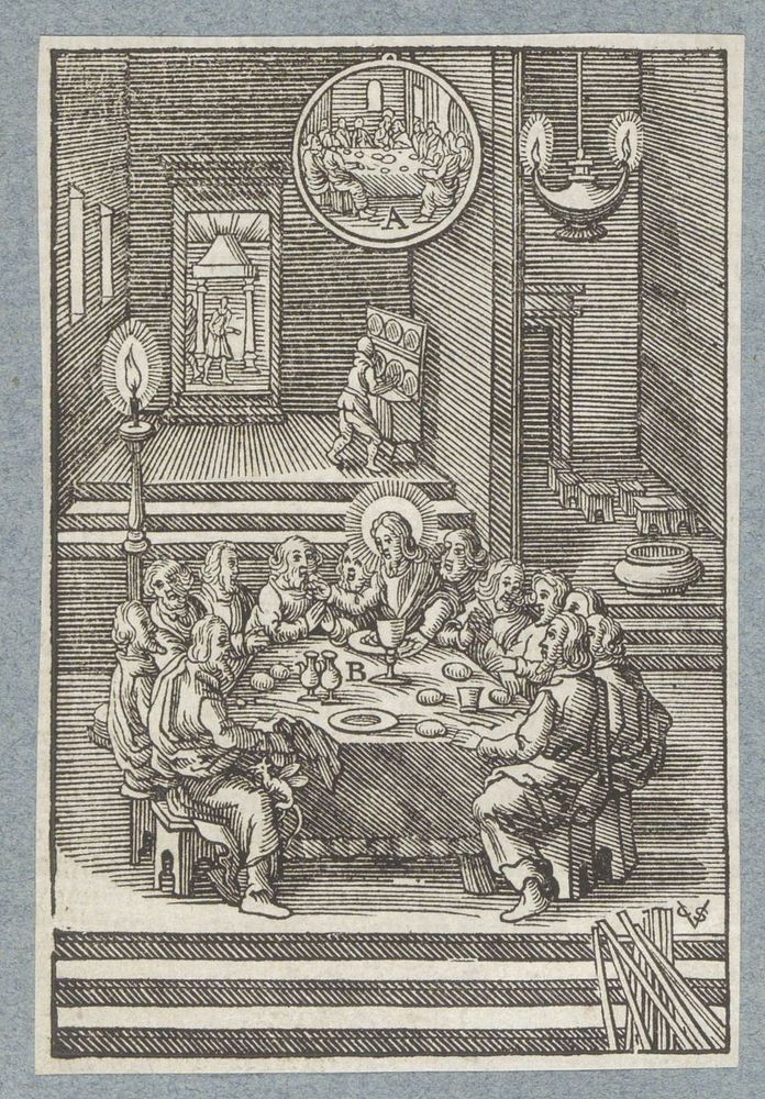 Laatste Avondmaal (1628) by Christoffel van Sichem II, Johannes Wierix, Bernardino Passeri and Pieter Jacobsz Paets