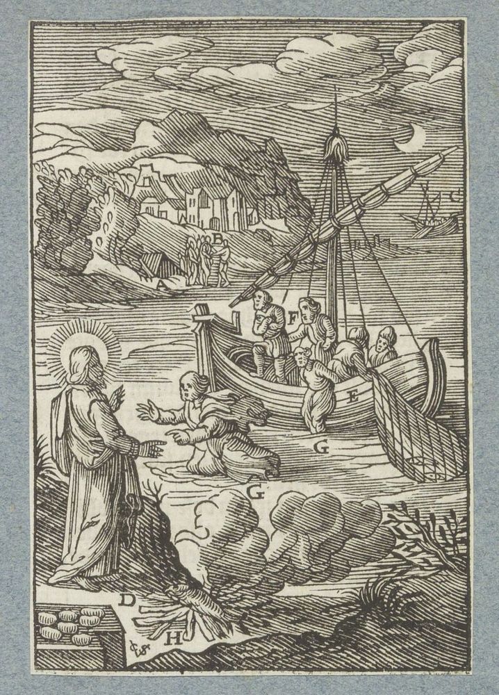 Wonderbare visvangst (1629) by Christoffel van Sichem II, Hieronymus Wierix, Bernardino Passeri and Pieter Jacobsz Paets