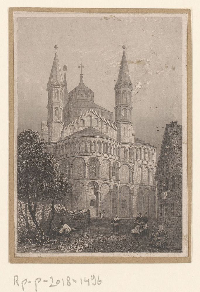 Gezicht op de Sint-Gereonskerk, te Keulen (1800 - 1899) by anonymous
