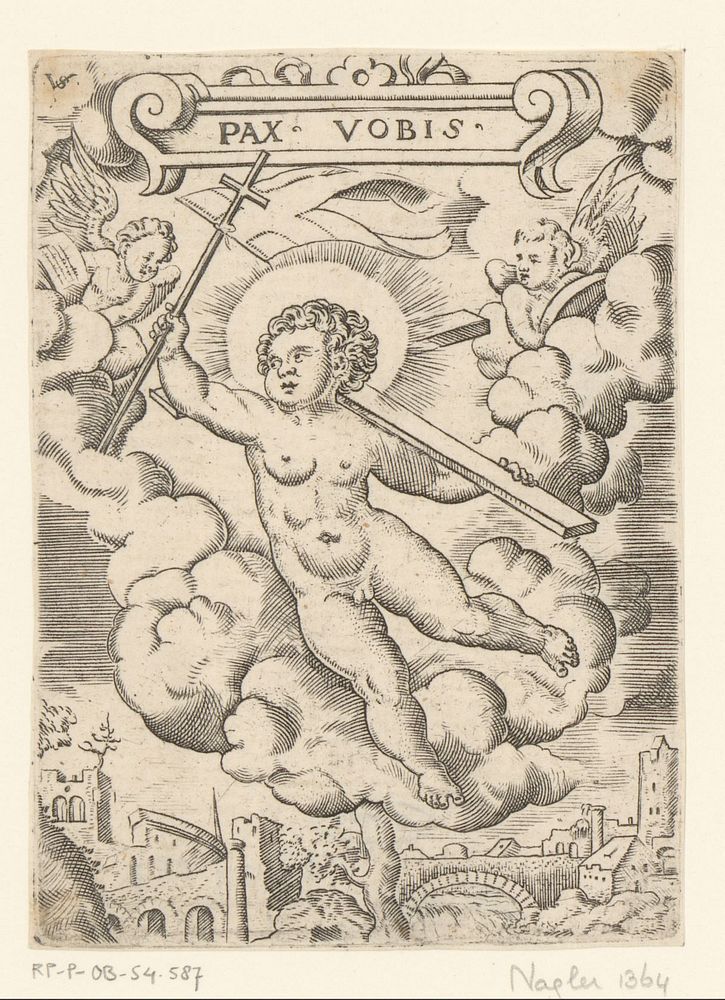 Christuskind in de wolken (1524 - 1562) by Virgilius Solis