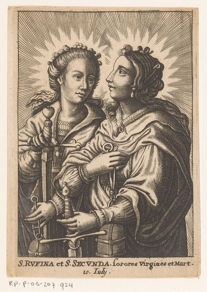 Heiligen Rufina en Secunda (in or after 1626) by anonymous, Pieter de Jode I and Jan van Mechelen