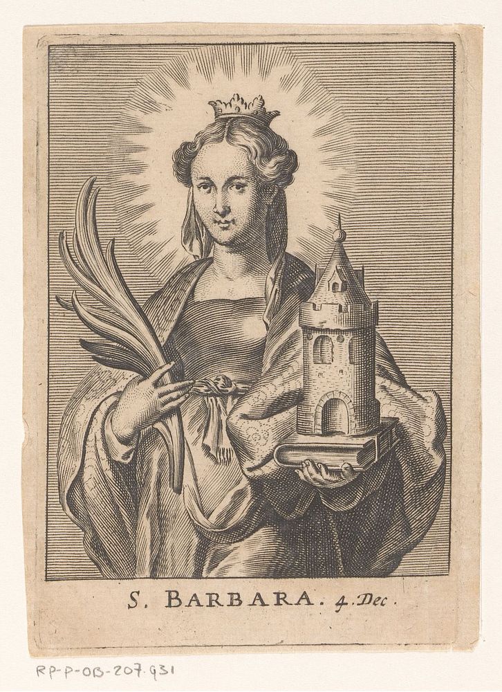 Heilige Barbara (in or after 1626) by anonymous, Pieter de Jode I and Jan van Mechelen