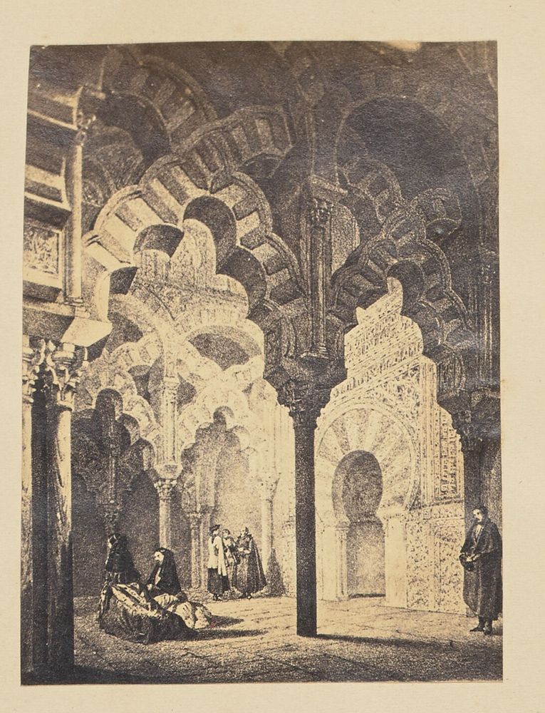 Reproduction of a painting of the interior of the Mosque at Cordova
