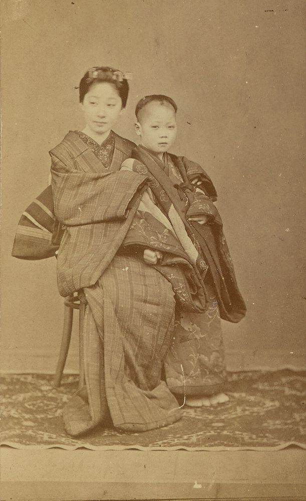 Seated Japanese Woman and Child