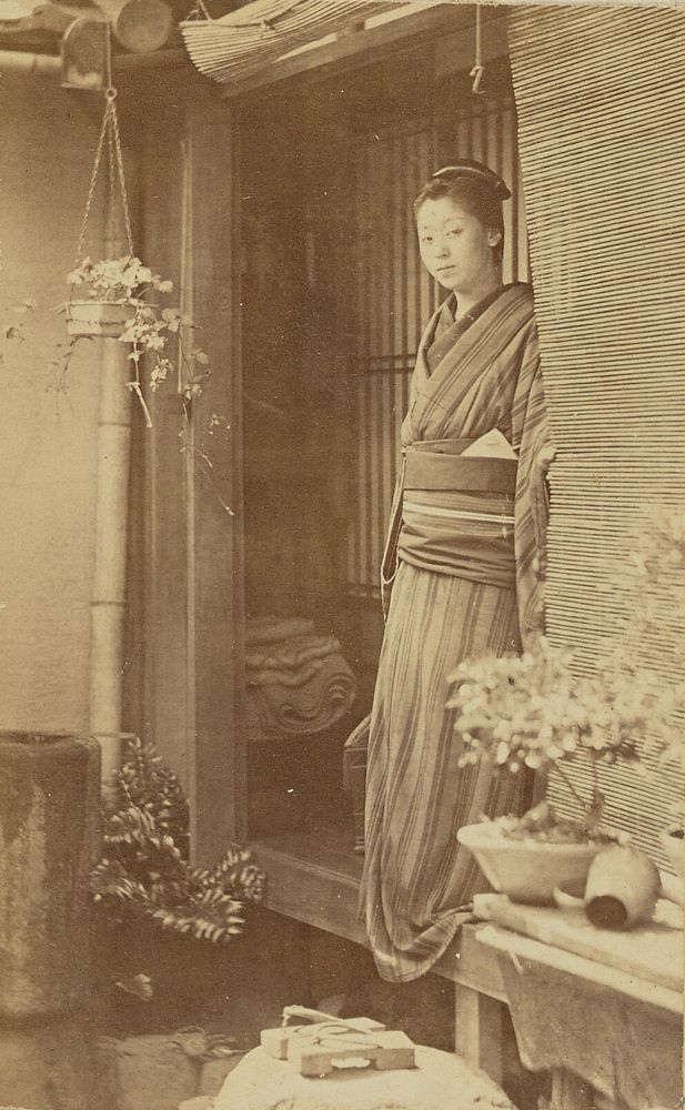 Japanese Woman Standing in a Doorway