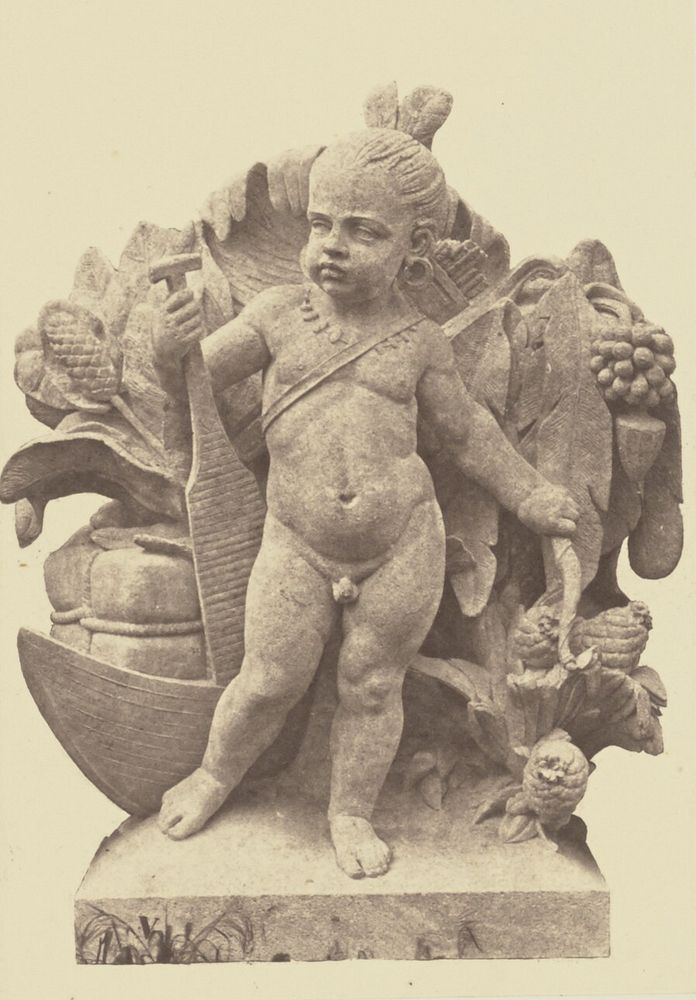 "L'Amérique", Sculpture by Louis Veray, Decoration of the Louvre, Paris by Édouard Baldus