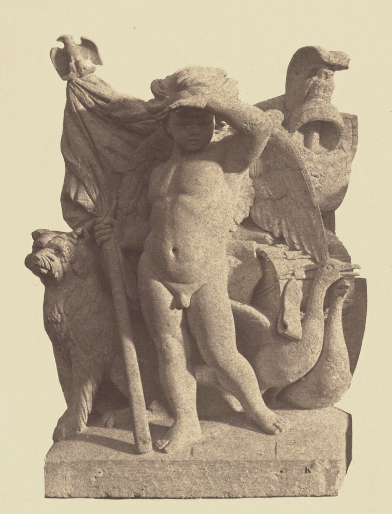 "La Vigilance", Sculpture by Aimé Millet, Decoration of the Louvre, Paris by Édouard Baldus