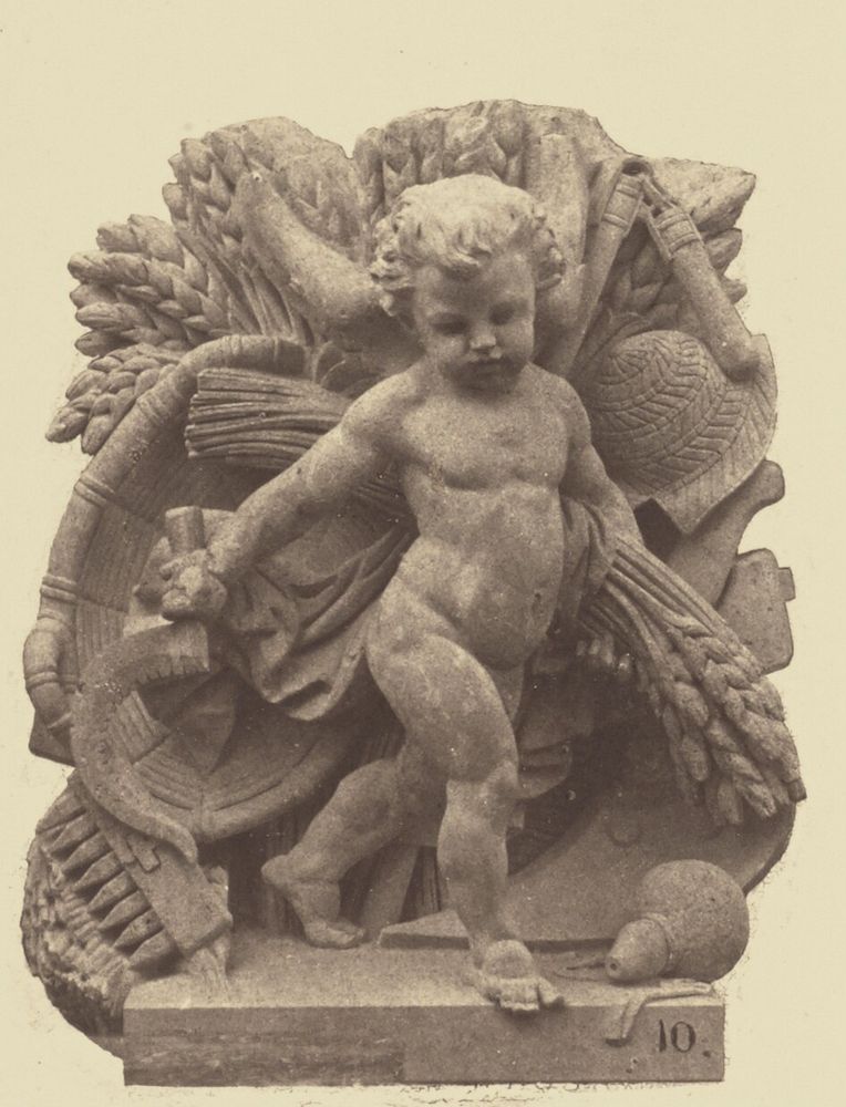 "La Moisson", Sculpture by Alexandre Schoenewerk, Decoration of the Louvre, Paris by Édouard Baldus