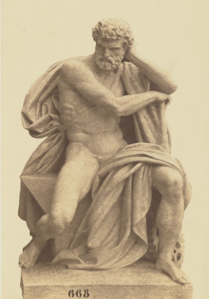 "L'Industrie", Sculpture by Elias Robert, Decoration of the Louvre, Paris by Édouard Baldus