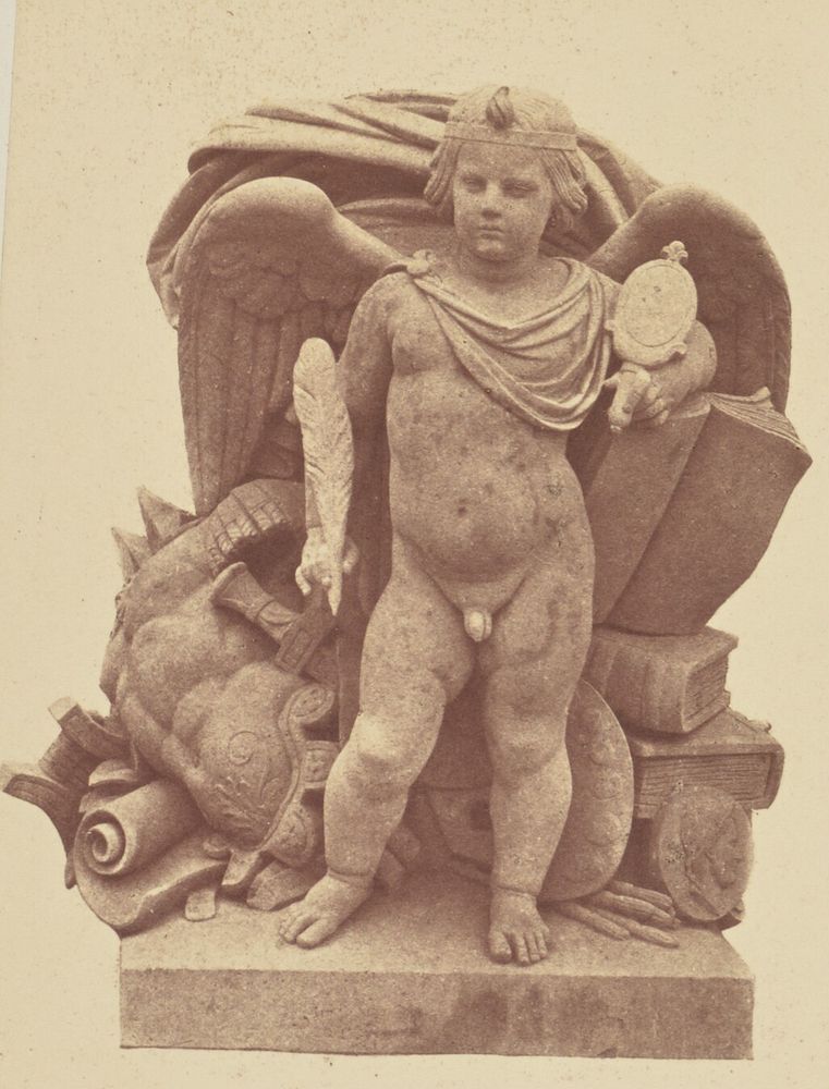 "L'Histoire", Sculpture by Théodore François Devaulx, Decoration of the Louvre, Paris by Édouard Baldus