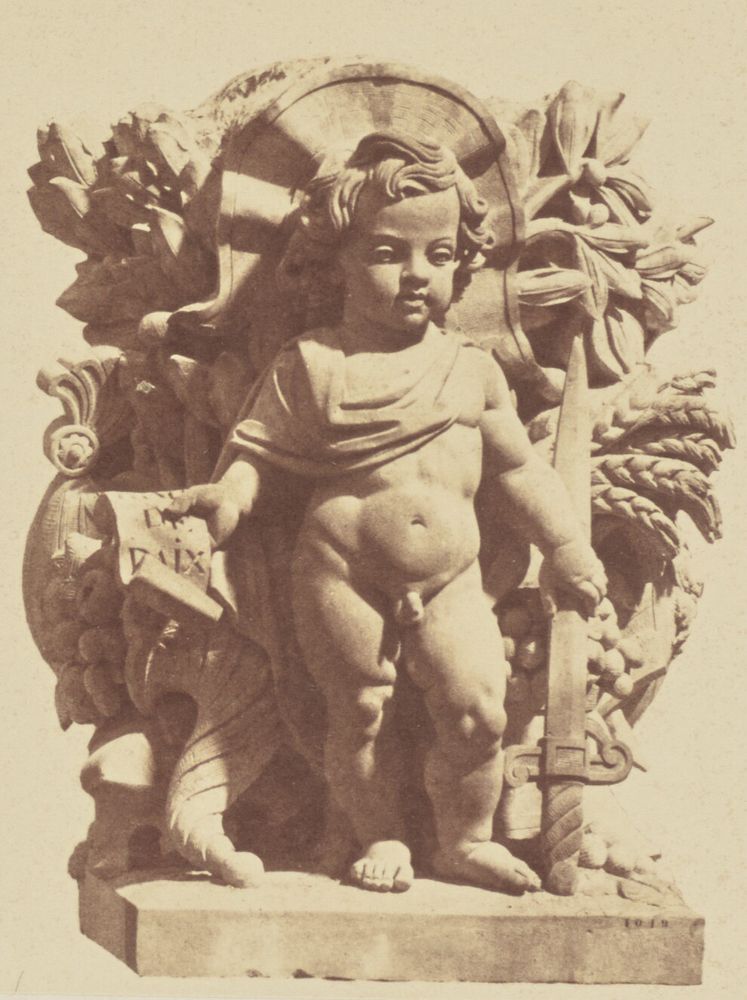 "La Paix", Sculpture by Cavasse, Decoration of the Louvre, Paris by Édouard Baldus
