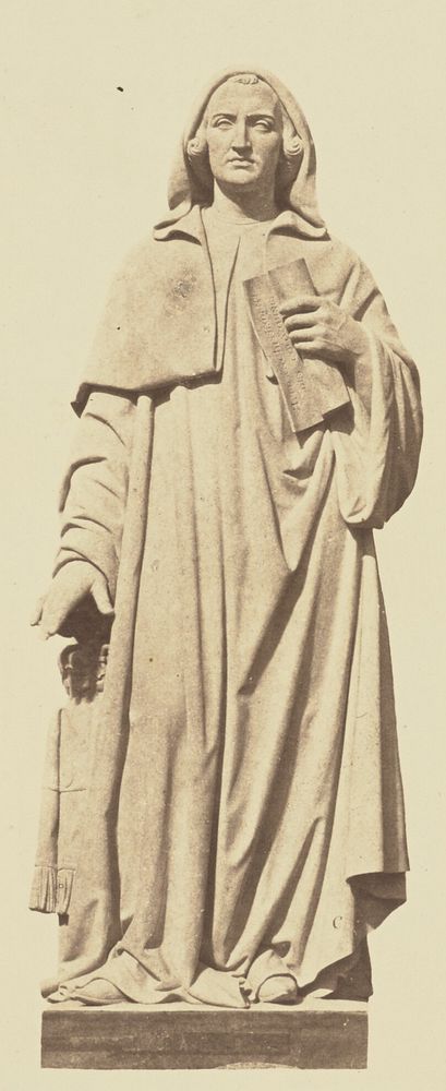"Suger", Statue by Nicolas Bernard Raggi, Decoration of the Louvre, Paris by Édouard Baldus