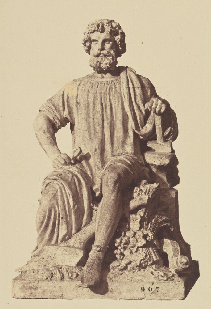 "Le Travail manuel", Sculpture by Auguste Ottin, Decoration of the Louvre, Paris by Édouard Baldus