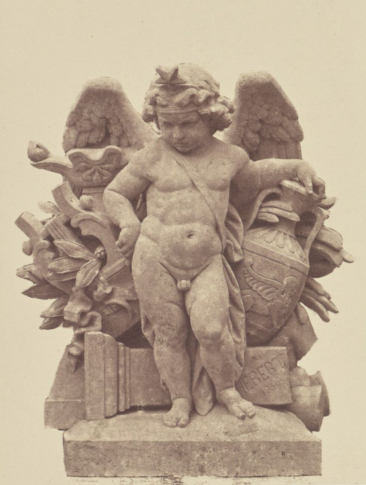 "L'Art étrusque", Sculpture by Pierre Hébert, Decoration of the Louvre, Paris by Édouard Baldus