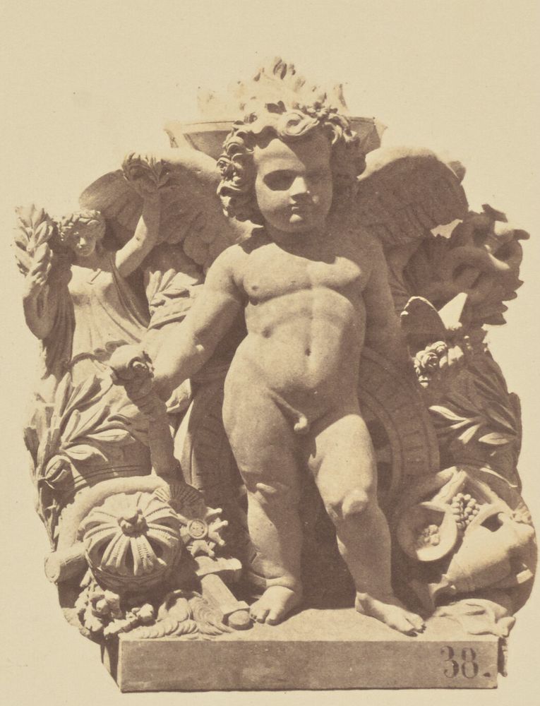 "La Fortune", Sculpture by Etienne Montagny, Decoration of the Louvre, Paris by Édouard Baldus