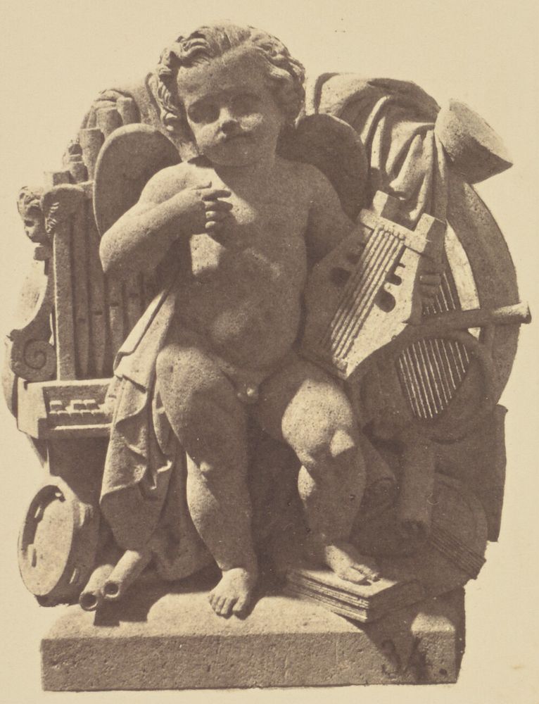 "La Musique", Sculpture by Elias Robert, Decoration of the Louvre, Paris by Édouard Baldus