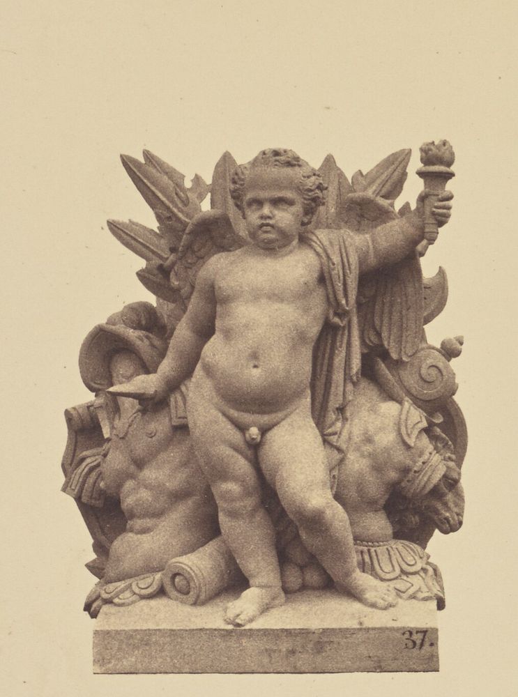 "La Guerre", Sculpture by Edme Sornet, Decoration of the Louvre, Paris by Édouard Baldus