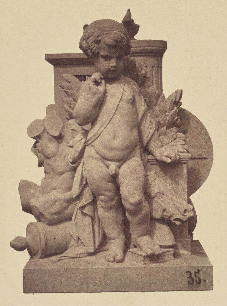 "L'Europe", Sculpture by Joseph-Adolphe-Alexandre Walcher, Decoration of the Louvre, Paris by Édouard Baldus