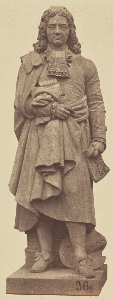 "Rigaud", Statue by Victor Therasse, Decoration of the Louvre, Paris by Édouard Baldus