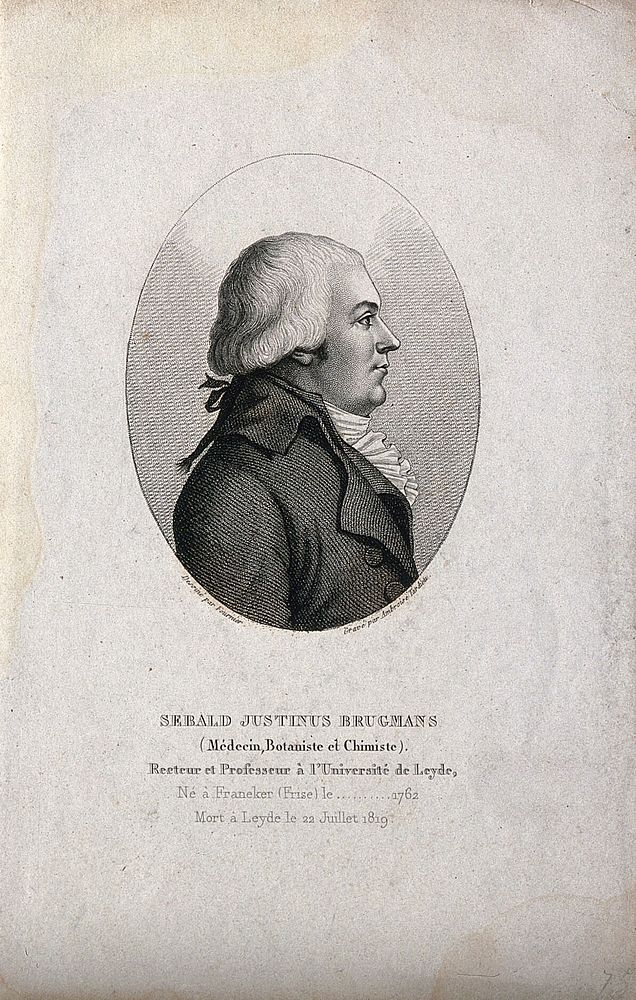 Sebald Justinus Brugmans. Stipple engraving by A. Tardieu after Fournier.
