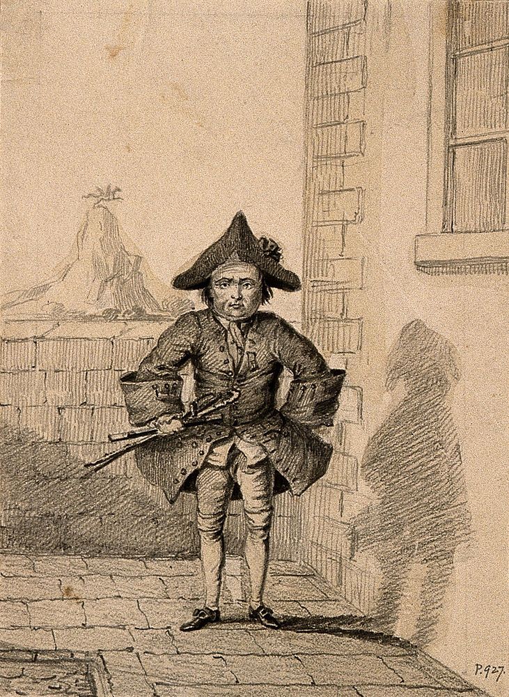 Le Chevalier Michel Descazeaux du Halley, an eccentric. Drawing.