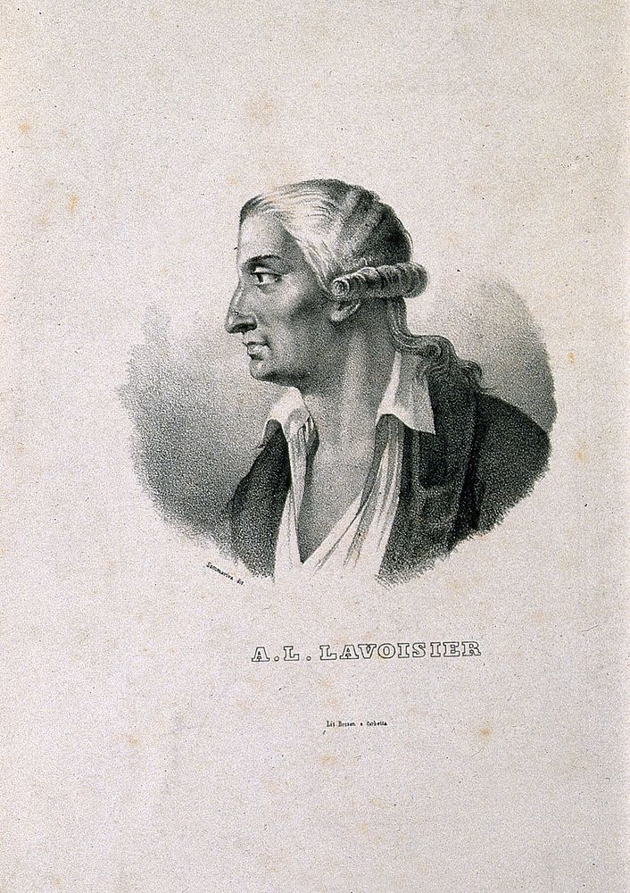 Antoine Laurent Lavoisier. Lithograph by Sommariva.