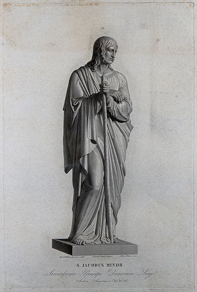 Saint James the Lesser. Engraving by P. Fontana after L. Camia after B. Thorwaldsen.