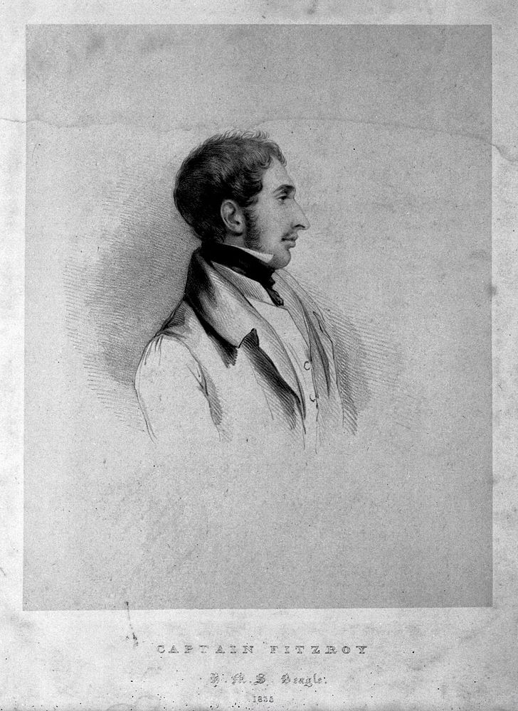 Robert Fitzroy. Lithograph, 1835.