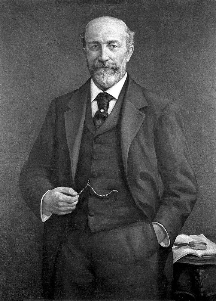 Sir James Cantlie (1851-1926), writer on tropical medicine. Oil painting by Harry Herman Salomon after a photograph.