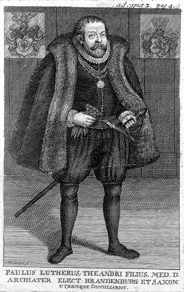 Paul Luther. Line engraving by J.G. Mentzel.