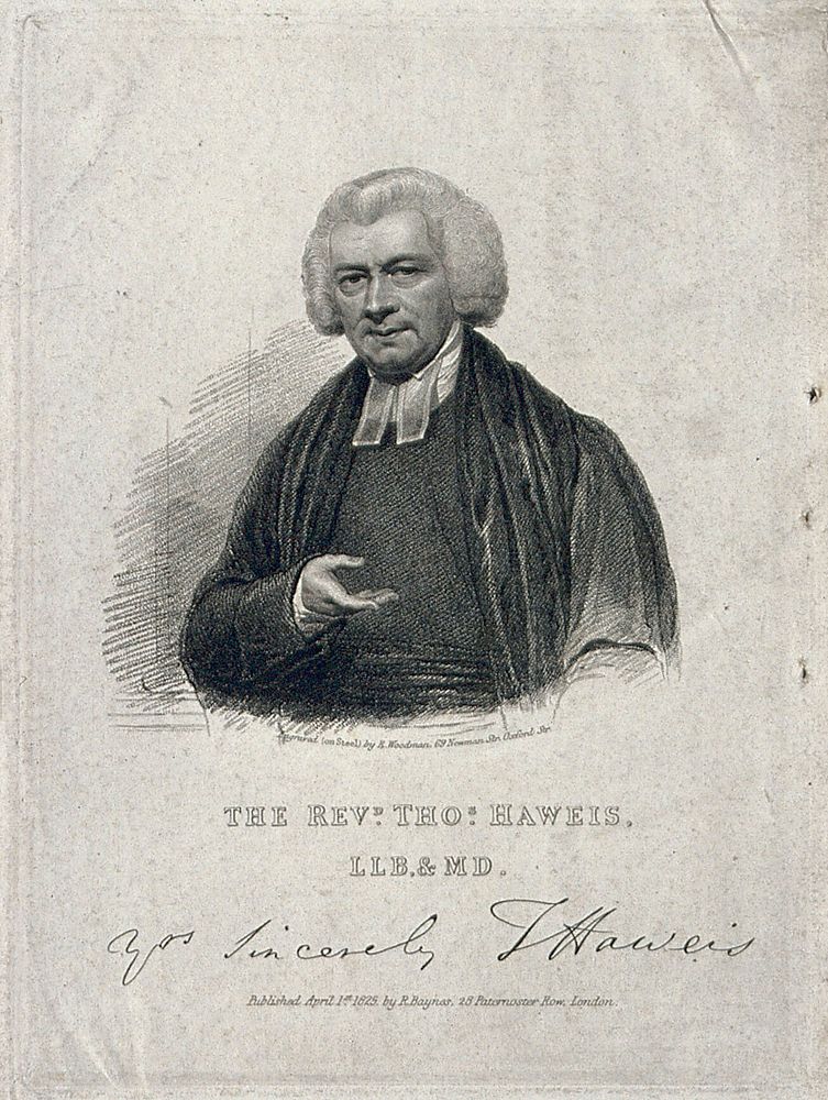 Thomas Haweis. Stipple engraving by R. Woodman, 1825, after H. Edridge.