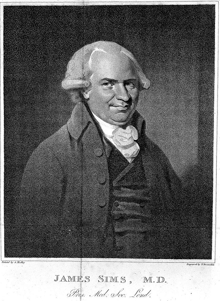 James Sims. Stipple engraving by N. Branwhite, 1799, after S. Medley.