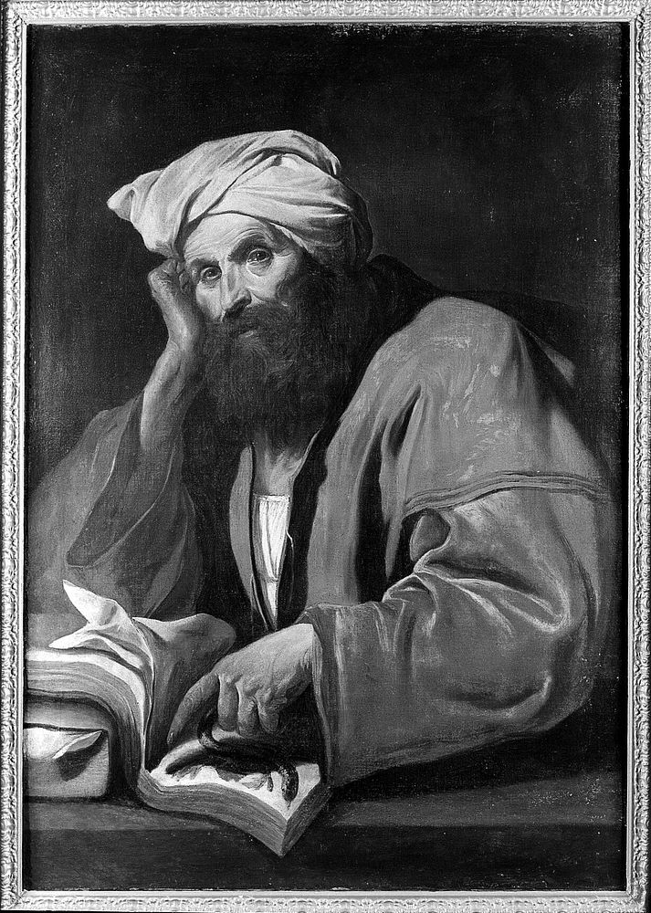 An Arabic man of learning (Avicenna ). Oil painting by a Neapolitan painter, 17th century.