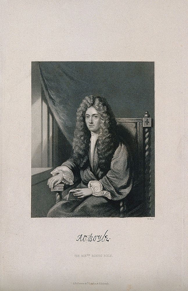 Robert Boyle. Stipple engraving by W. Holl after W. Derby.