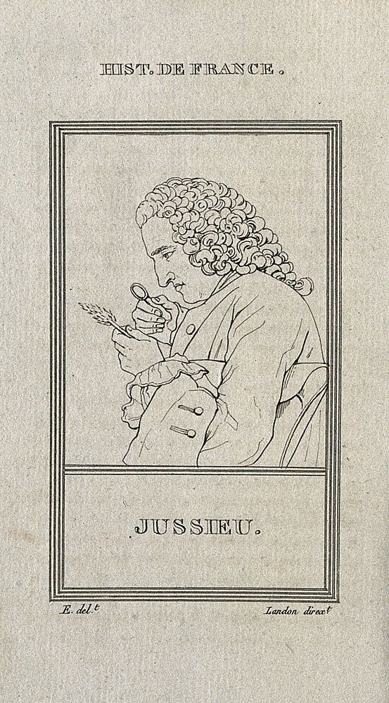 Bernard de Jussieu. Line engraving by C. P. Landon, 1805, after [E.].