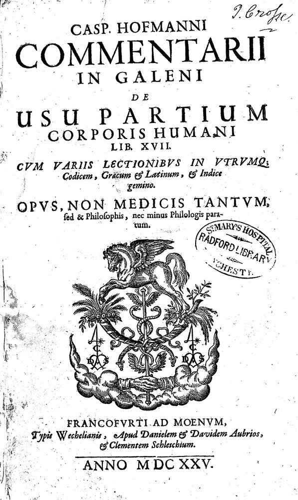 Commentarii in Galeni de usu partium corporis humani lib. XVII. Cum variis lectionibus in utrumque codicem, graecum et…