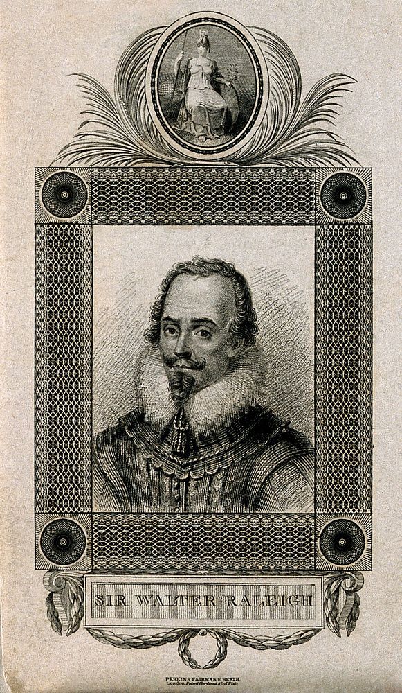 Sir Walter Raleigh. Engraving.