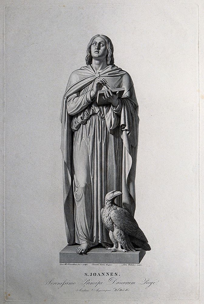 Saint John the Evangelist. Engraving by P. Bettelini after L. Camia after B. Thorwaldsen.