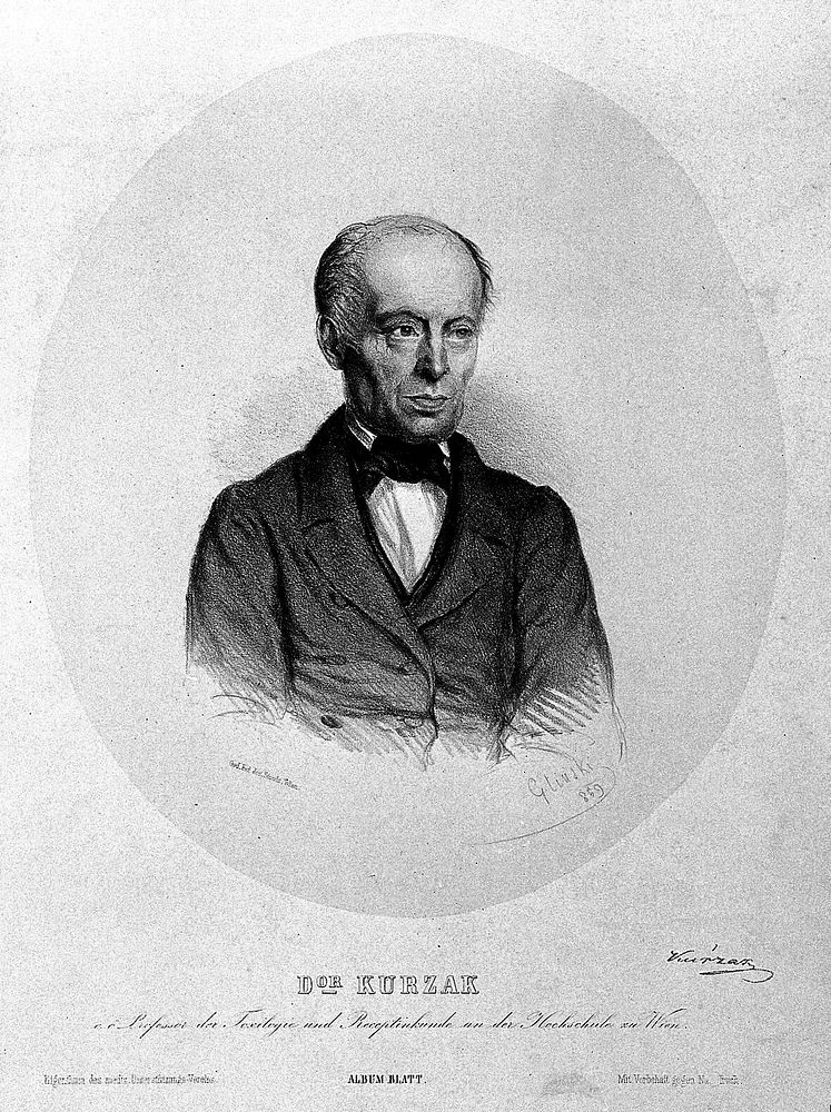 Franz Xavier Kurzak. Lithograph by Glinski, 1859.