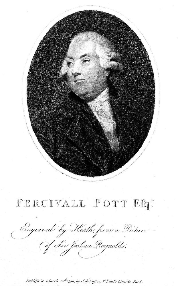 Percival Pott. Stipple engraving by J. Heath, 1790, after Sir J. Reynolds.