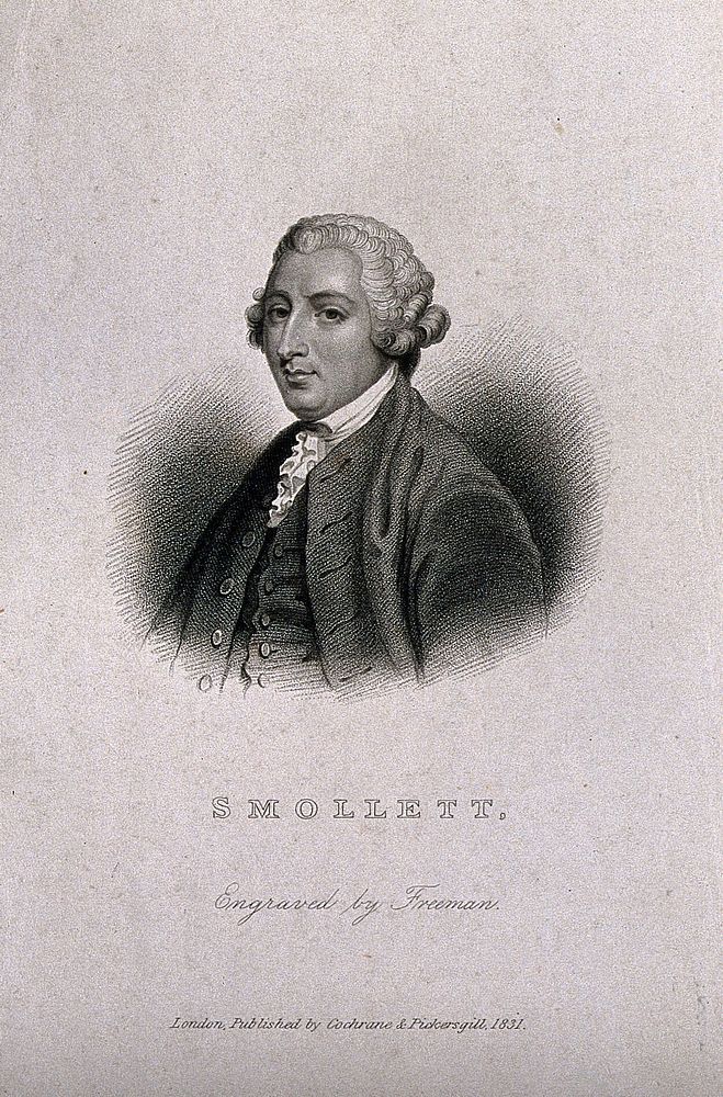 Tobias George Smollett. Stipple engraving by S. Freeman after Sir J. Reynolds.