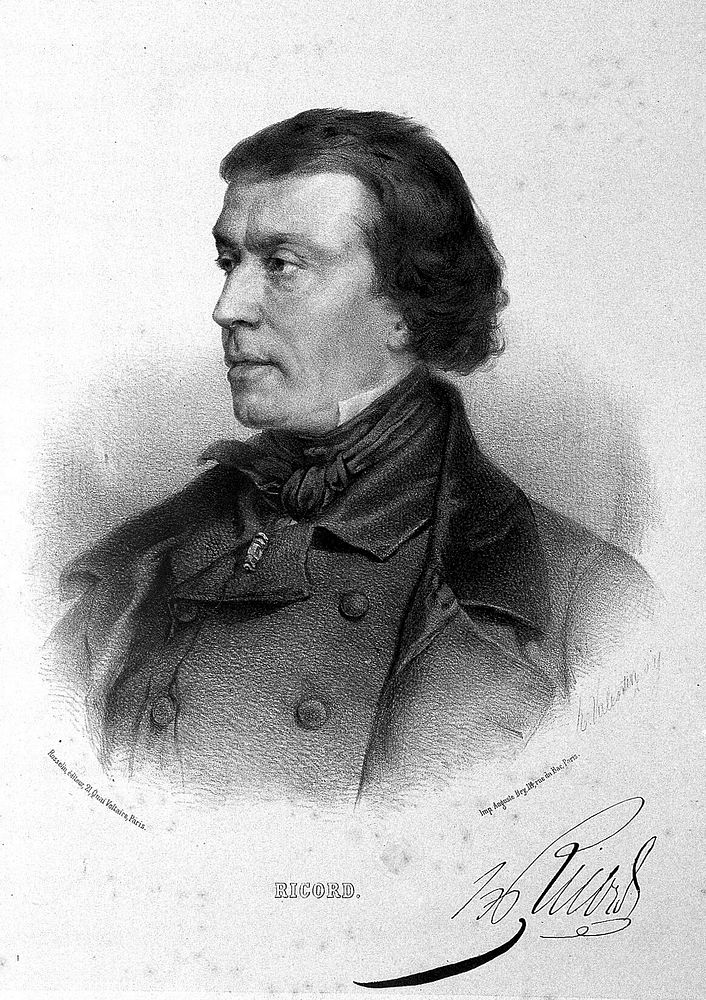Philippe Ricord. Lithograph by L. Valentin.