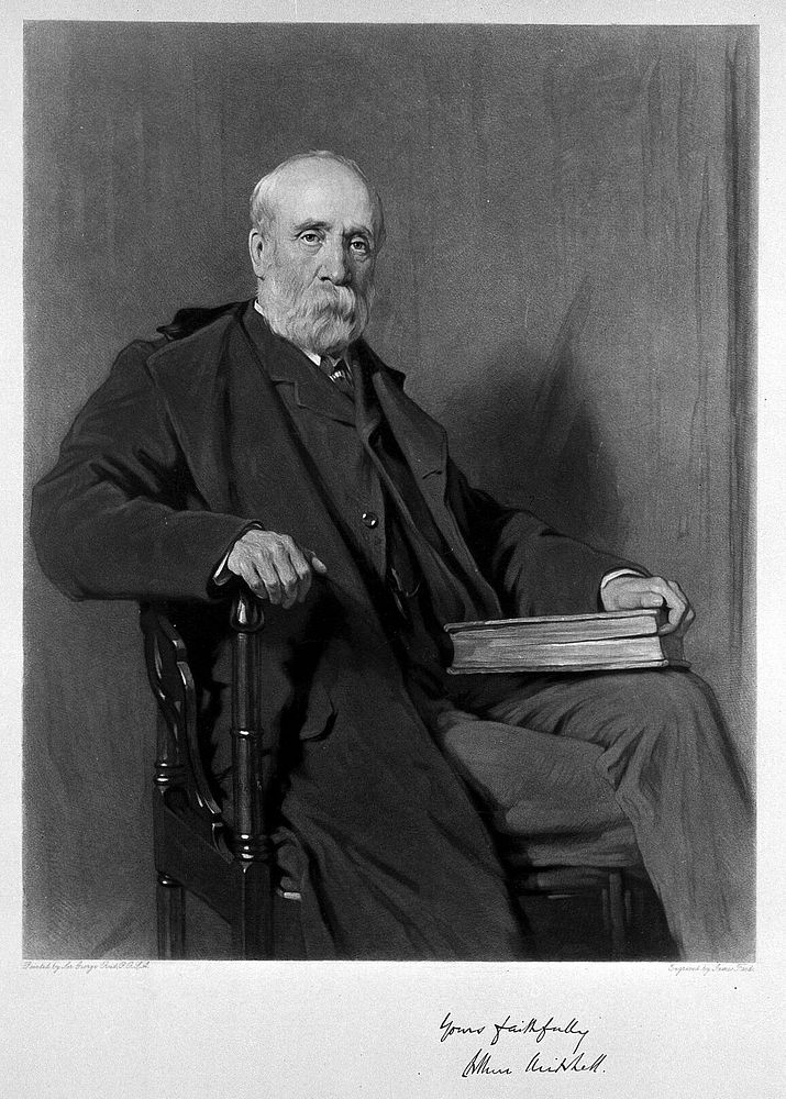 Sir Arthur Mitchell. Mezzotint by J. Faed after Sir G. Reid.