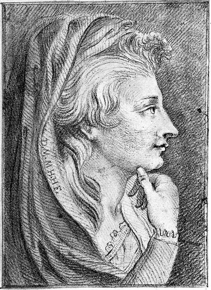 Idealized profile of Martha Hess, exemplifying Lavater's principle of the homogeneity of the face. Drawing, c. 1791, after…